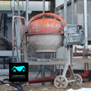 Бетонозмішувач в Роботі Готує суміші Для Бетонування Штукатурки Засипки Компанія ГаммаБуд 05 03 2023 Майстри Проектанти Дизайнери Бу